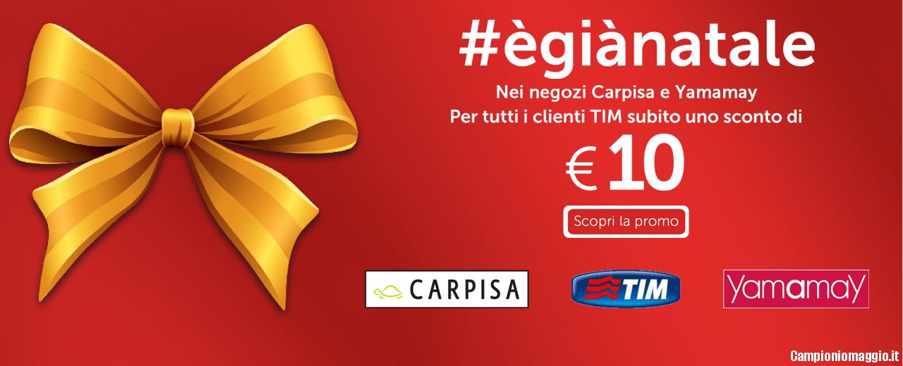 Carpisa Regali Di Natale.Carpisa E Yamamay 10 Euro Di Sconto Per I Clienti Tim Campioniomaggio It Campioni Omaggio Coupon E Buoni Spesa Concorsi E Promozioni Online